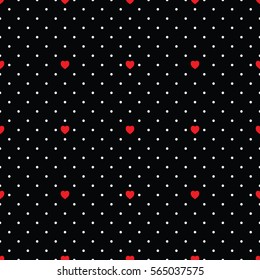 Abstract vintage hearts seamless pattern.