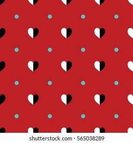 Abstract vintage hearts seamless pattern.