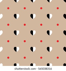 Abstract vintage hearts seamless pattern.