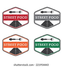 Abstract vintage label with text Street food. Vector