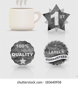 abstract vintage labels and coffee