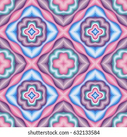 Abstract vintage ornamental patch seamless pattern. Vector mosaic background