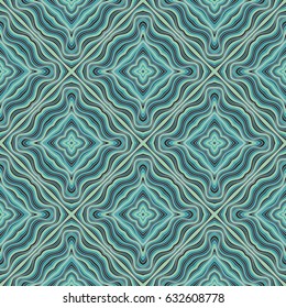 Abstract vintage ornamental patch seamless pattern. Vector mosaic background