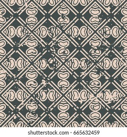 Abstract vintage ornamental pattern with fading and scratches, paint splashes. Vector template can be used for design of wallpaper, fabric, oilcloth, textile, wrapping paper and other design