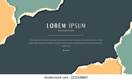 Abstract Vintage Paper Ripped Frame Template In Dark Background