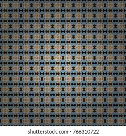 Abstract vintage pattern with decorative tiles pattern. Vector oriental style in gray, blue and brown colors. Seamless pattern in ethnic traditional style.