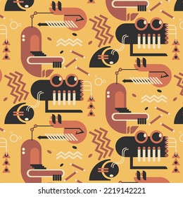 Abstraktes Vintage-Muster mit geometrischen Formen