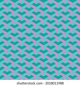 Abstract vintage pattern ,Retro colors for background, surface texture and decoration. Colorful 3D geometric boxes background - cubes seamless pattern.High-resolution seamless texture