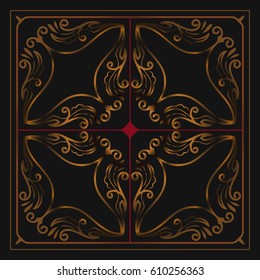 Abstract vintage pattern in a square frame border design vector art