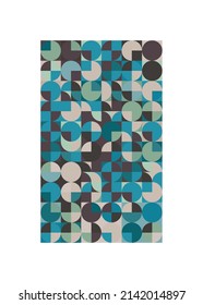 Abstract vintage poster with geometric shapes. and squares