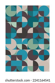 Abstract vintage poster with geometric shapes. and squares