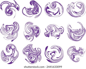 Abstract vintage psychedelic pattern shape