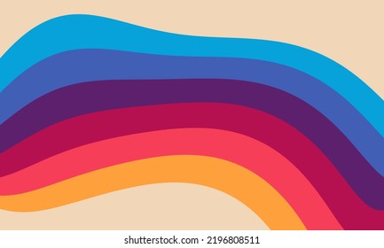 Abstract Vintage Retro 60s 70s Pattern Background 1 - Vinyl LP Illustration Aesthetic Vector Hippie Wave Wavy Picture Wall Decoration Wallpaper Backdrop Texture Rainbow Color Artistic Flower Happy