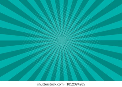 Abstract vintage retro blue rays background with halftone effect