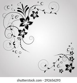 abstract vintage retro floral background in vector with floral elements