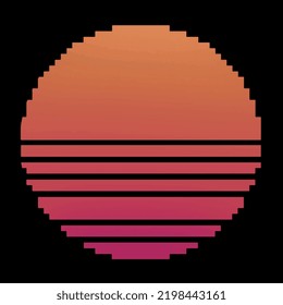 Abstract Vintage retro stripped sunset background with 80s vintage vibe