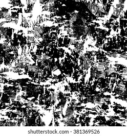 abstract vintage scratched black ink texture and background, grunge splash, vector paint
