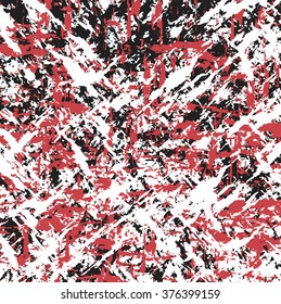 abstract vintage scratched red and black ink texture, background, grunge splash, vector paint