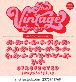 Abstract the vintage Scripter Retro Font template