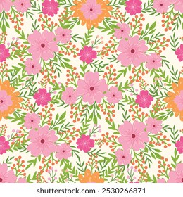 Abstract Vintage Seamless Floral Pattern Design