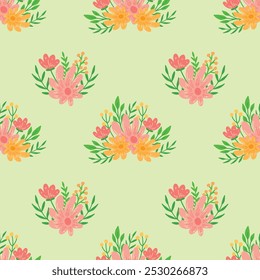 Abstract Vintage Seamless Floral Pattern Design