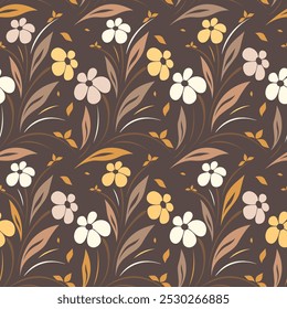 Abstract Vintage Seamless Floral Pattern Design