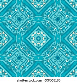 Abstract vintage seamless ornamental pattern tiles for fabric