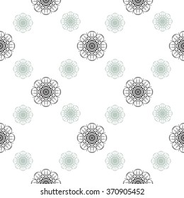 Abstract Vintage Seamless Pattern Background. Flora Doodle Style, Floral Pattern.  Vector Illustration.