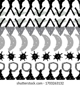 Trazos abstractos de textura geométrica de textura geométrica sin fisuras tintas. gris negro aislado en fondo blanco. Se puede utilizar para el diseño de tarjetas de felicitación, envolturas de regalo, tejidos, papeles pintados. Vector