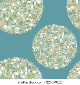 Abstract vintage seamless vector background with balls. Round geometric figures. Design element for festive wrapping paper, textile, fabric, home decor, clothing, web, cards.