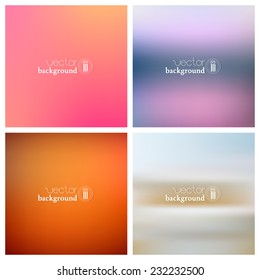 Abstract vintage smooth blurred vector backgrounds set for design