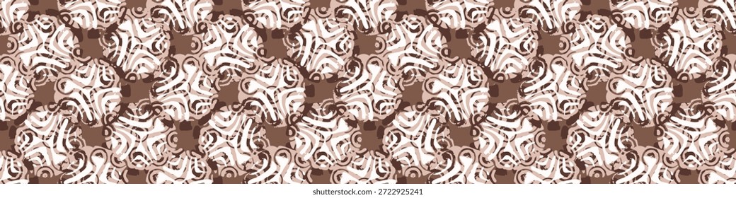 Abstract vintage squiggle seamless vector edging. Gender neutral artistic repeatable curl for ribbon, border and hand drawn design.