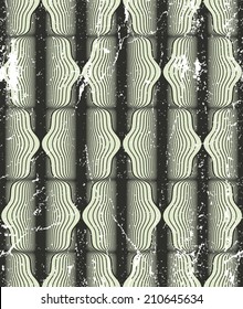 Abstract vintage style seamless pattern, vector geometric lines repeating ornamental background.