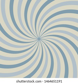 Abstract vintage sunlight of blue background. Carnival sunburst circus style for circling animation. Star burst beam vector illustration