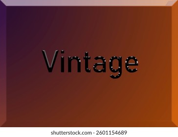 Abstract Vintage Text Effect Design Purple Background