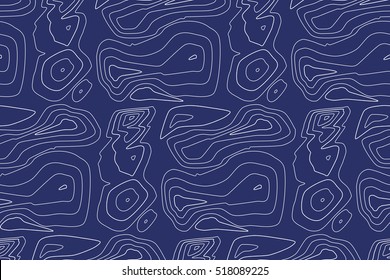 Abstract vintage topography map. Vector seamless blueprint. Map background with topographic contours and features. 