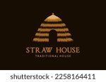 Abstract vintage traditional thatched house symbol logo design