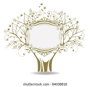 Abstract vintage tree with place for text