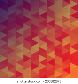 abstract vintage triangle background with grunge effect. vector illustration