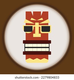 Abstract Vintage Tribal Mask Illustration
