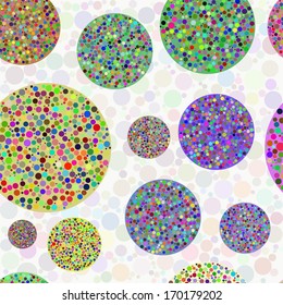 Abstract vintage vector background with colorful stars. Bright shapes of round geometric figures. Design element for festive wrapping paper, textile, fabric, home decor, clothing, web, cards.