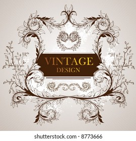 Abstract vintage vector for design.