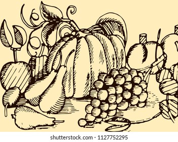 Abstract Vintage Vector Illustration for decoration of cookbooks, magazines, scrapbooking, walls, fabrics, etc.