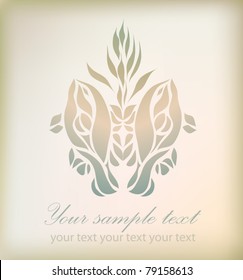 Abstract Vintage vector of twin fish isolated on background (eps 10)