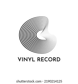 diseño de logotipo vectorial de registro de música vinílica abstracta