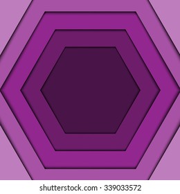 Abstract violet 3d hexagon background. Vector Illustration