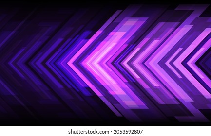 Abstract violet arrow light power geometric direction design modern futuristic technology creative background vector illustration.