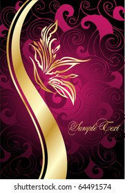  abstract violet background with butterfly