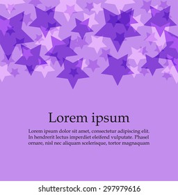 Abstract violet background with stars