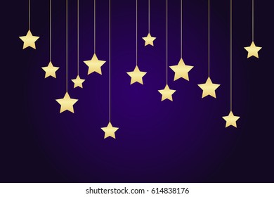 Abstract violet background with stars. Vector illustration